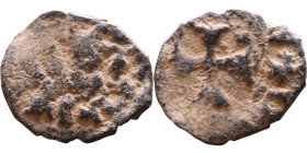 Middle Ages (X-XV century) – Bronze Coin

13mm 0,63g

Artificial sand patina