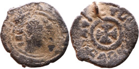 Middle Ages (X-XV century) – Bronze Coin

12mm 0,43g

Artificial sand patina