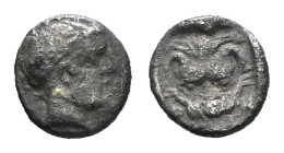 Bruttium, Rhegium Obol circa 356-351 - From the E.E. Clain-Stefanelli collection.