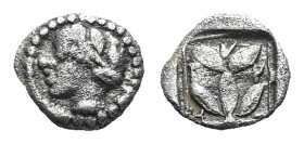 Macedonia, Chalcidian league, Olynthus Obol circa 400
