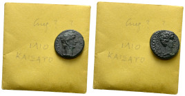 Kingdom of Thrace, Rhoemetalkes I with Augustus Bronze circa 11 BC - AD 12 - From the E.E. Clain-Stefanelli collection. Sold with original collector's...