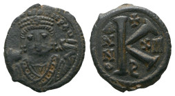 Maurice Tiberius, 582-602 Half follis Theoupolis (Antiochia) circa 582-602