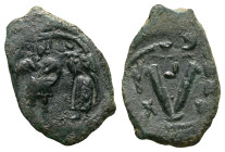 Heraclius and Heraclius Constantine 613-632 Three-quarter follis or 30 nummi Constantinople circa 613-632 - Ex Naville Numismatics sale 84, 683.