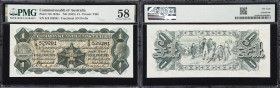AUSTRALIA. Commonwealth Bank of Australia. 1 Pound, ND (1923). P-11b. R23a. PMG Choice About Uncirculated 58.