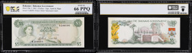 BAHAMAS. Bahamas Government. 5 Dollars, 1965. P-20a. PCGS Banknote Gem Uncirculated 66 PPQ.