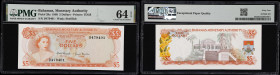 BAHAMAS. Lot of (3). Bahamas Monetary Authority. 5 Dollars, 1968. P-29a. Consecutive. PMG Choice Uncirculated 64 EPQ to Gem Uncirculated 66 EPQ.