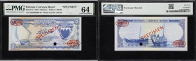 BAHRAIN. Bahrain Currency Board. 5 Dinars, 1964. P-5s. Specimen. PMG Choice Uncirculated 64.