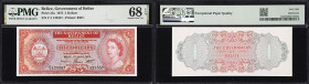 BELIZE. Government of Belize. 5 Dollars, 1.6.1975. P-35a. PMG Superb Gem Uncirculated 68 EPQ.