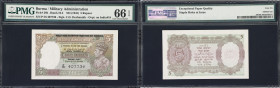 BURMA. Military Administration of Burma. 5 Rupees, ND (1945). P-26b. Jhun&Rez 5.10.2. PMG Gem Uncirculated 66 EPQ.