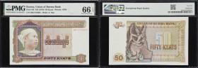 BURMA. Union of Burma Bank. 50 Kyats, ND (1979). P-60. PMG Gem Uncirculated 66 EPQ.