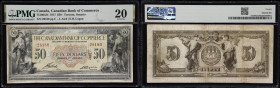 CANADA--CHARTERED BANKS. Canadian Bank of Commerce. 50 Dollars, 2.1.1917. CH #75-16-04-24. PMG Very Fine 20.