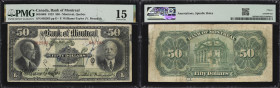 CANADA--CHARTERED BANKS. Bank of Montreal. 50 Dollars, 2.1.1923. CH #505-56-08. PMG Choice Fine 15.