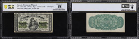 CANADA--DOMINION OF CANADA. Dominion of Canada. 25 Cents, 1.3.1870. DC-1c. PCGS Banknote Choice About Uncirculated 58.