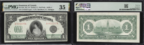 CANADA--DOMINION OF CANADA. Dominion of Canada. 1 Dollar, 17.3.1917. DC-23d. PMG Choice Very Fine 35.