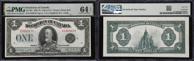 CANADA--DOMINION OF CANADA. Dominion of Canada. 1 Dollar, 2.7.1923. DC-25o. PMG Choice Uncirculated 64 EPQ.