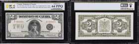 CANADA--DOMINION OF CANADA. Dominion of Canada. 2 Dollars, 23.6.1923. DC-26l. PCGS Banknote Choice Uncirculated 64 PPQ.
