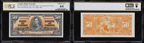 CANADA--BANK OF CANADA. Bank of Canada. 50 Dollars, 2.1.1937. BC-26c. PCGS Banknote Choice Uncirculated 64.