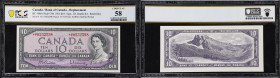 CANADA--BANK OF CANADA. Bank of Canada. 10 Dollars, 1954. BC-40bA. Replacement. PCGS Banknote Choice About Uncirculated 58.