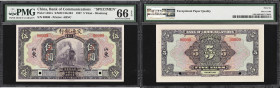 CHINA--REPUBLIC. Bank of Communications. 5 Yuan, 1.11.1927. P-146Cs. S/M#C126-204. Specimen. PMG Gem Uncirculated 66 EPQ.
