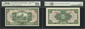 CHINA--REPUBLIC. Bank of Communications. 10 Yuan, 1.11.1927. P-147Bs. S/M#C126. Specimen. PMG Gem Uncirculated 66 EPQ.