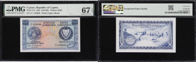 CYPRUS. Republic of Cyprus. 250 Mils, 1.12.1961. P-37a. PMG Superb Gem Uncirculated 67 EPQ.