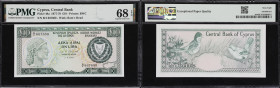CYPRUS. Central Bank of Cyprus. 10 Pounds, 1.5.1978. P-48a. PMG Superb Gem Uncirculated 68 EPQ.