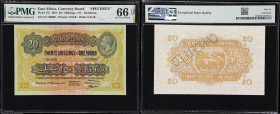 EAST AFRICA. East African Currency Board. 20 Shillings = 1 Pound, 15.12.1921. P-15s. Specimen. PMG Gem Uncirculated 66 EPQ.