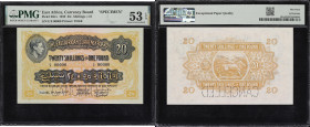 EAST AFRICA. East African Currency Board. 20 Shillings = 1 Pound, 1.6.1939. P-26Cs. Specimen. PMG About Uncirculated 53 EPQ.