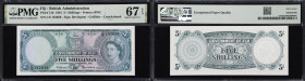 FIJI. Government of Fiji. 5 Shillings, 28.4.1961. P-51b. PMG Superb Gem Uncirculated 67 EPQ.