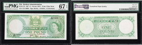 FIJI. Government of Fiji. 1 Pound, 1.1.1967. P-53i. PMG Superb Gem Uncirculated 67 EPQ.