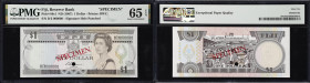 FIJI. Lot of (3). Reserve Bank of Fiji. 1, 2, & 20 Dollars, ND (1987-88). P-86s1, 87s2, & 88s1. Specimens. PMG Gem Uncirculated 65 EPQ.