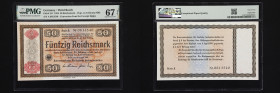 GERMANY. Konversionskasse fur Deutsche Auslandsschulden. 50 Reichsmark, 1934. P-211. PMG Superb Gem Uncirculated 67 EPQ.