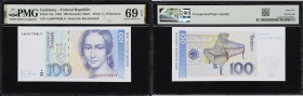 GERMANY, FEDERAL REPUBLIC. Deutsche Bundesbank. 100 Deutsche Mark, 2.1.1989. P-41a. PMG Superb Gem Uncirculated 69 EPQ.