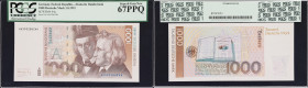 GERMANY, FEDERAL REPUBLIC. Deutsche Bundesbank. 1000 Deutsche Mark, 1.8.1991. P-44a. PCGS Currency Superb Gem New 67 PPQ.