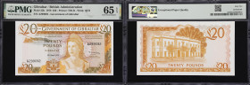 GIBRALTAR. Government of Gibraltar. 20 Pounds, 15.9.1979. P-23b. PMG Gem Uncirculated 65 EPQ.