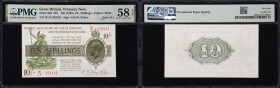 GREAT BRITAIN. Lords Commissioners of His Majesty's Treasury. 10 Shillings, ND (1928). P-360. T33. Solid #3's. PMG Choice About Uncirculated 58 EPQ.