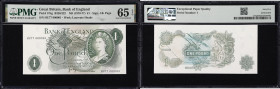 GREAT BRITAIN. Lot of (9). Bank of England. 1 Pound, ND (1970-77). P-374g. B322. Serial Numbers 1 to 9. PMG Gem Uncirculated 65 EPQ to Gem Uncirculate...