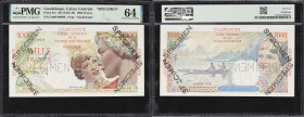 GUADELOUPE. Caisse Centrale de la France d'Outre-Mer. 1000 Francs, ND (1947-49). P-37s. Specimen. PMG Choice Uncirculated 64.