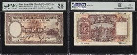 HONG KONG (SAR). Hong Kong & Shanghai Banking Corporation. 5 Dollars, 1.1.1932. P-173b. KNB60f. PMG Very Fine 25.