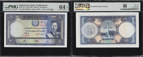 AFGHANISTAN. Bank of Afghanistan. 50 Afghanis, ND (1939). P-25a. PMG Choice Uncirculated 64 EPQ.