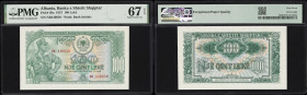 ALBANIA. Banka e Shtetit Shqiptar. 100 Leke, 1957. P-30a. PMG Superb Gem Uncirculated 67 EPQ.