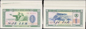 ALBANIA. Pack of (100). Banka e Shtetit Shqiptar. 1 Lek, 1976. P-40a. Consecutive Serial Numbers. Uncirculated.