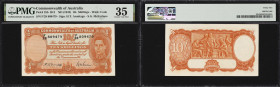 AUSTRALIA. Lot of (3). Commonwealth Bank of Australia. 10 Shillings, 1 & 5 Pounds, ND (1938-49). P-25b, 26a & 27c. PMG Very Fine 30 to Choice Very Fin...