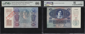 AUSTRIA. Oesterreichisch-Ungarische Bank. 50 Kronen, 4.10.1920. P-46. PMG Gem Uncirculated 66 EPQ.
