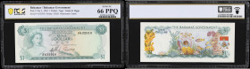 BAHAMAS. Bahamas Government. 1 Dollar, 1965. P-18a. PCGS Banknote Gem Uncirculated 66 PPQ.