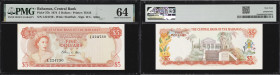 BAHAMAS. Central Bank of Bahamas. 5 Dollars, 1974. P-37b. PMG Choice Uncirculated 64.