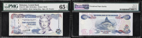 BAHAMAS. Lot of (2). Central Bank of the Bahamas. 100 Dollars, 2000-09. P-67 & 76. PMG Gem Uncirculated 65 EPQ.