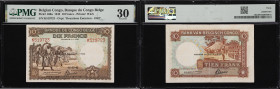 BELGIAN CONGO. Lot of (3). Banque du Congo Belge. 10 Francs, 1942-44. P-14Ba, 14C & 14D. PMG Very Fine 30 to About Uncirculated 53.