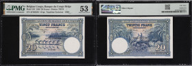 BELGIAN CONGO. Banque du Congo Belge. 20 Francs, 10.8.1948. P-15F. PMG About Uncirculated 53.