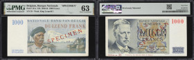 BELGIUM. Banque Nationale de Belgique. 1000 Francs, ND (1950-58). P-131s. Specimen. PMG Choice Uncirculated 63.